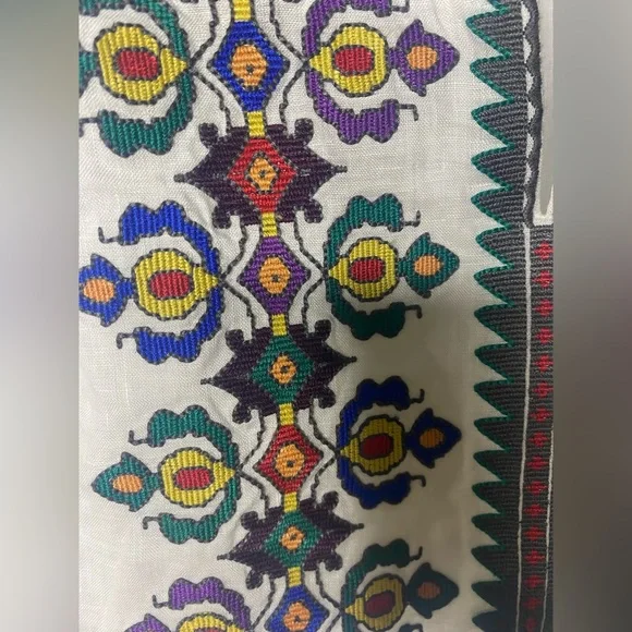 TORY BURCH Embroidered sleeveless linen dress Sz S - Picture 6 of 10